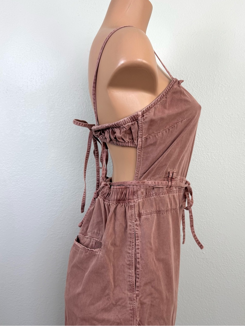 Free People Chance Of Sun One Piece Jumpsuit Strappy S Festival Boho Rust Brown - Picture 8 of 16